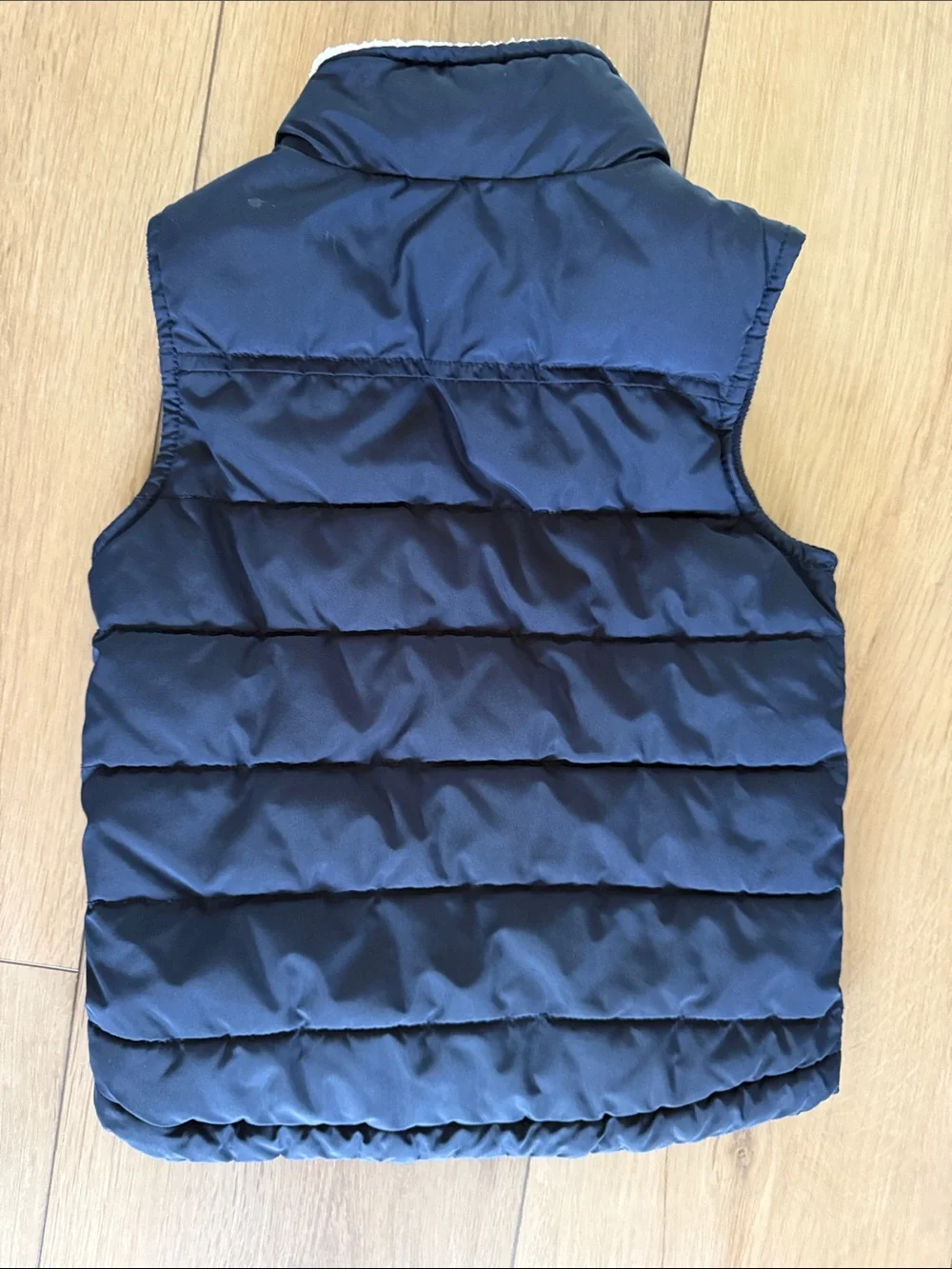 Gymboree Navy Puffer Vest with Cream Sherpa